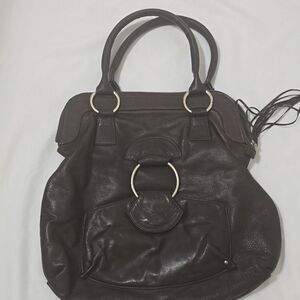 Bulga Large Satchel Bag in chocolate brown Made in Italy